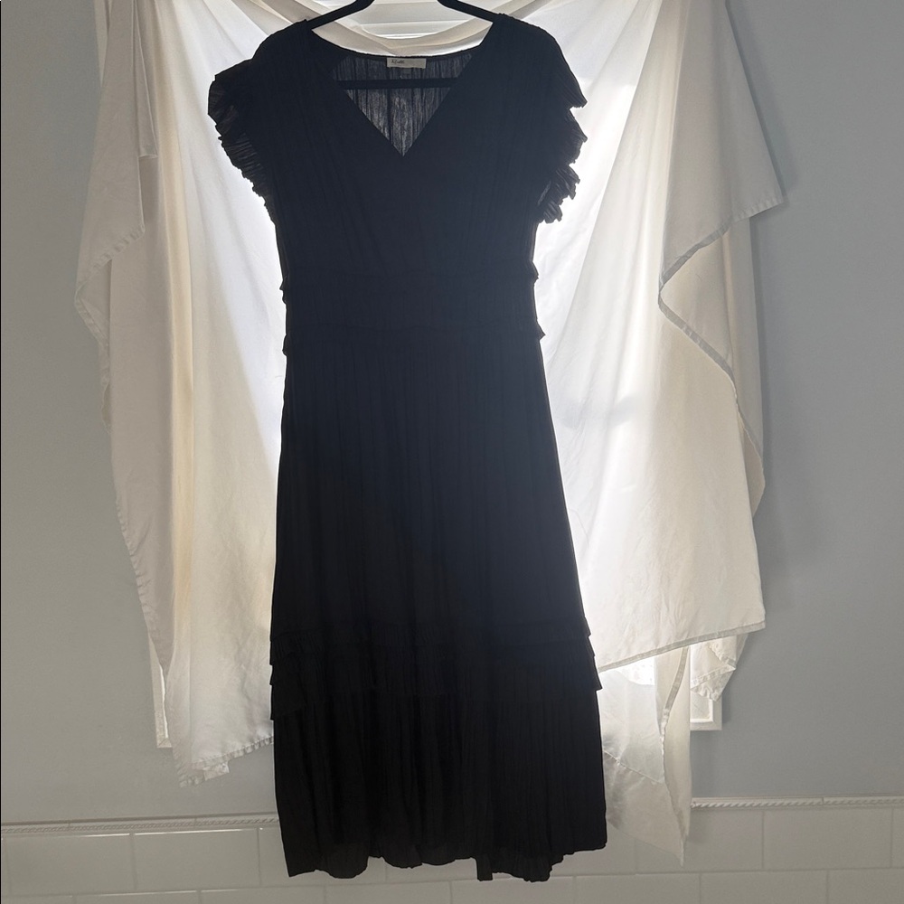 Silly flowy Black Women's Dress tiered ruffles